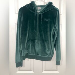 PINK Victoria's Secret Green Velour Jacket